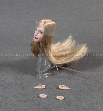 Female Elf Head Sculpt with Swappable Ears - 1/6 Scale - Fantasy - Super Duck 043