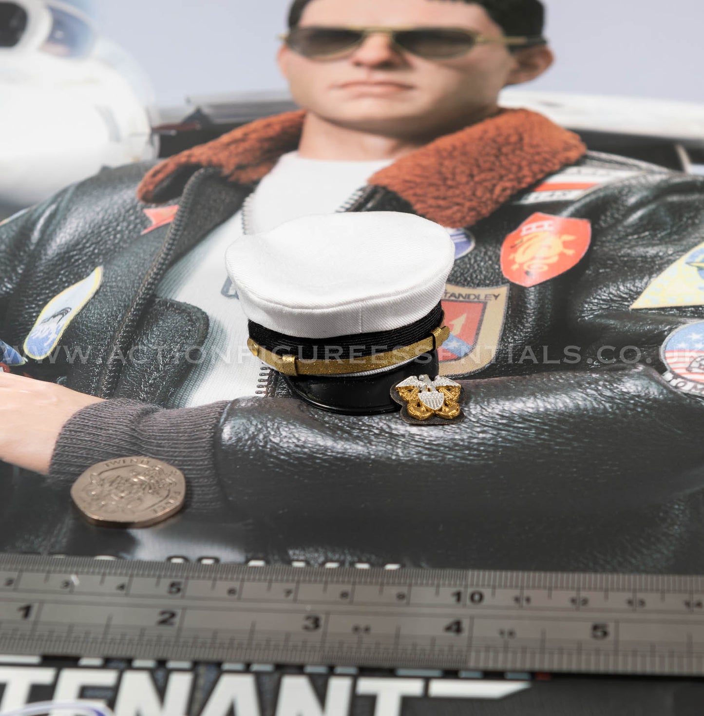 Top Gun - Officers White Cap Visor - Maverick -  MA80181 US Navy Naval Aviator Lieutenant Pete - DID - 1:6 Loose Parts