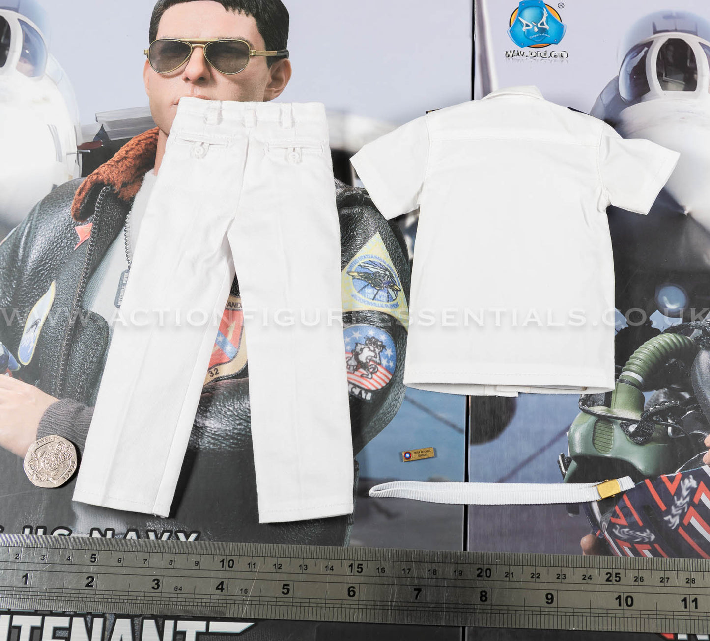 Top Gun - Officers Shirt Pants Belt - Maverick -  MA80181 US Navy Naval Aviator Lieutenant Pete - DID - 1:6 Loose Parts