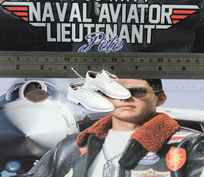 Top Gun - White Leather Shoes - Maverick -  MA80181 US Navy Naval Aviator Lieutenant Pete - DID - 1:6 Loose Parts