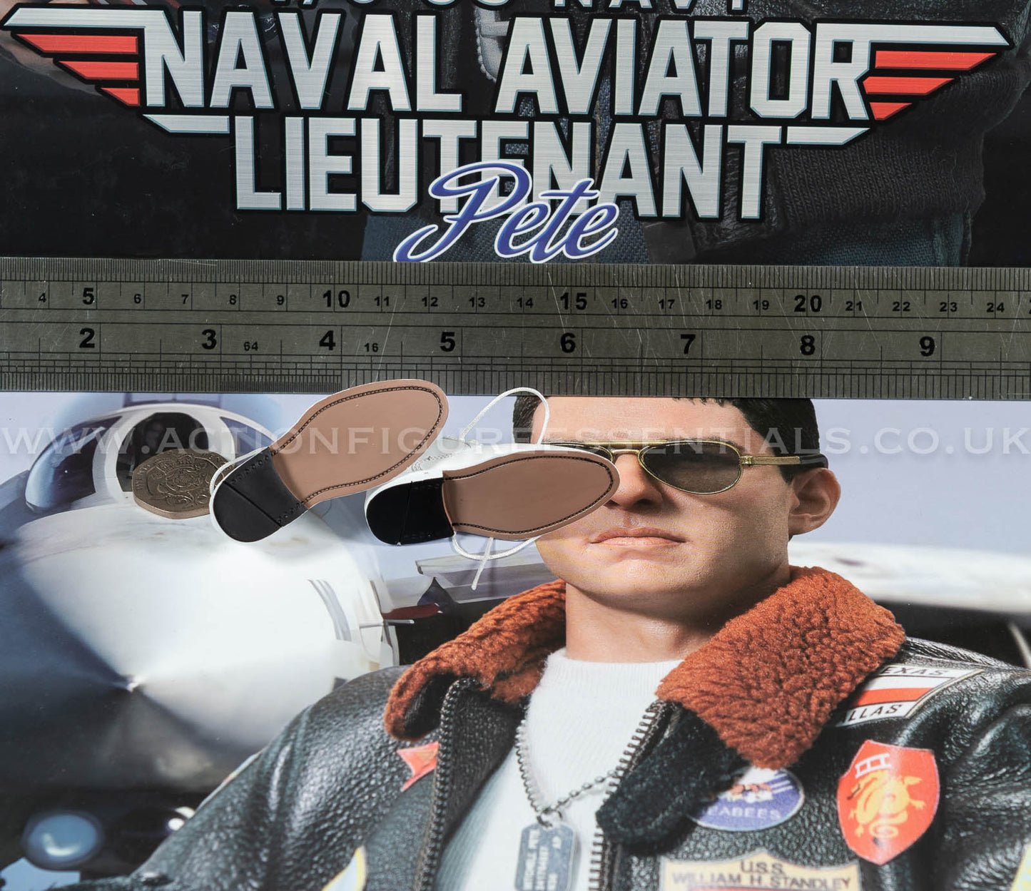 Top Gun - White Leather Shoes - Maverick -  MA80181 US Navy Naval Aviator Lieutenant Pete - DID - 1:6 Loose Parts