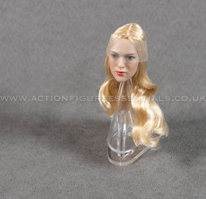 1/6 Scale Female Head Sculpt with Long Blonde Hair – Realistic Custom Head for 12" Action Figures