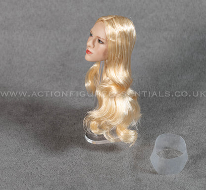 1/6 Scale Female Head Sculpt with Long Blonde Hair – Realistic Custom Head for 12" Action Figures