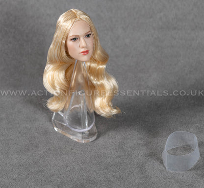 1/6 Scale Female Head Sculpt with Long Blonde Hair – Realistic Custom Head for 12" Action Figures