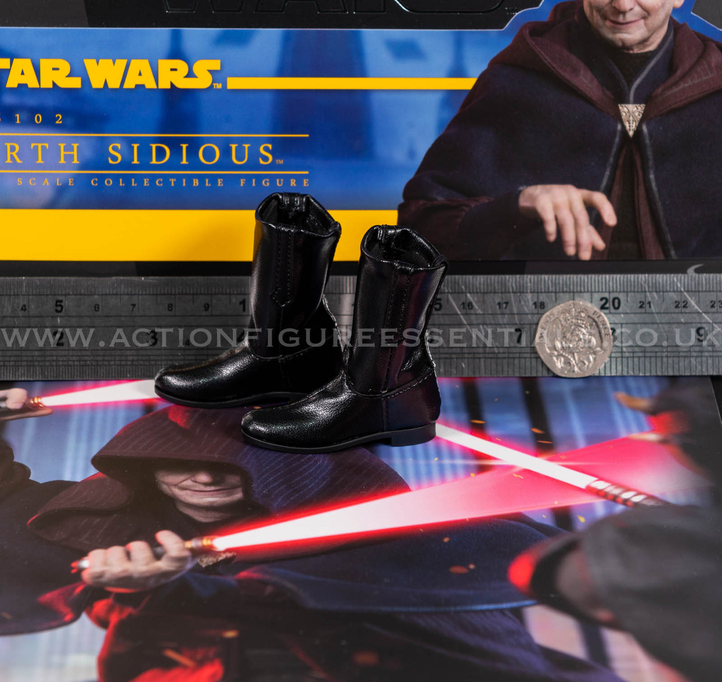 Hot Toys Emperor Palpatine Black Boots - Star Wars - Darth Sidious TMS102 - 1:6 Loose Parts