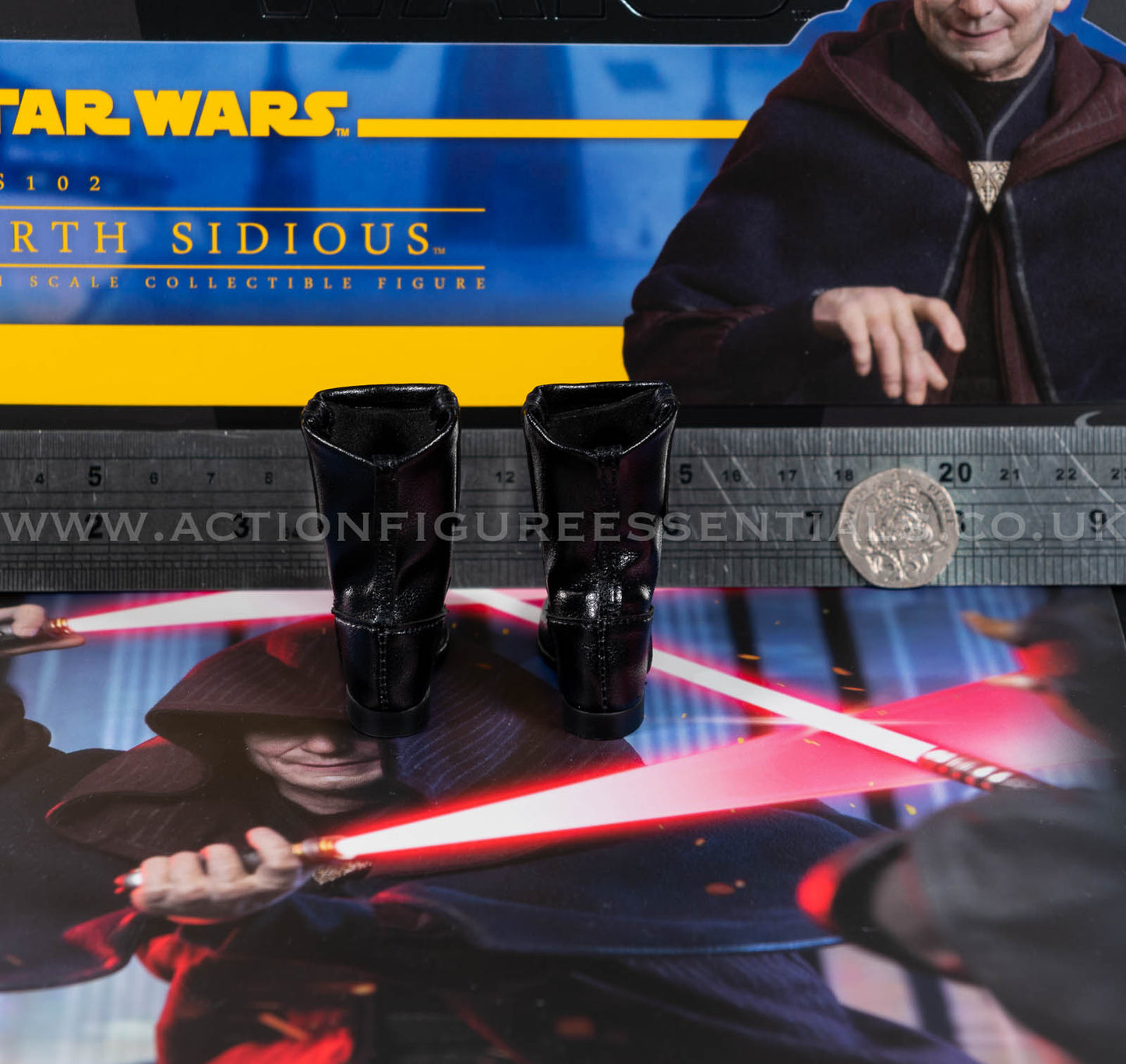 Hot Toys Emperor Palpatine Black Boots - Star Wars - Darth Sidious TMS102 - 1:6 Loose Parts
