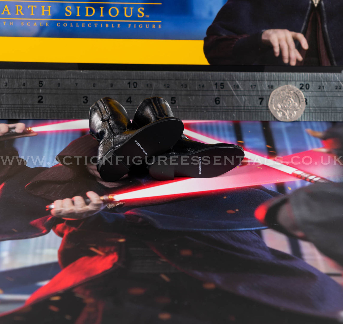 Hot Toys Emperor Palpatine Black Boots - Star Wars - Darth Sidious TMS102 - 1:6 Loose Parts