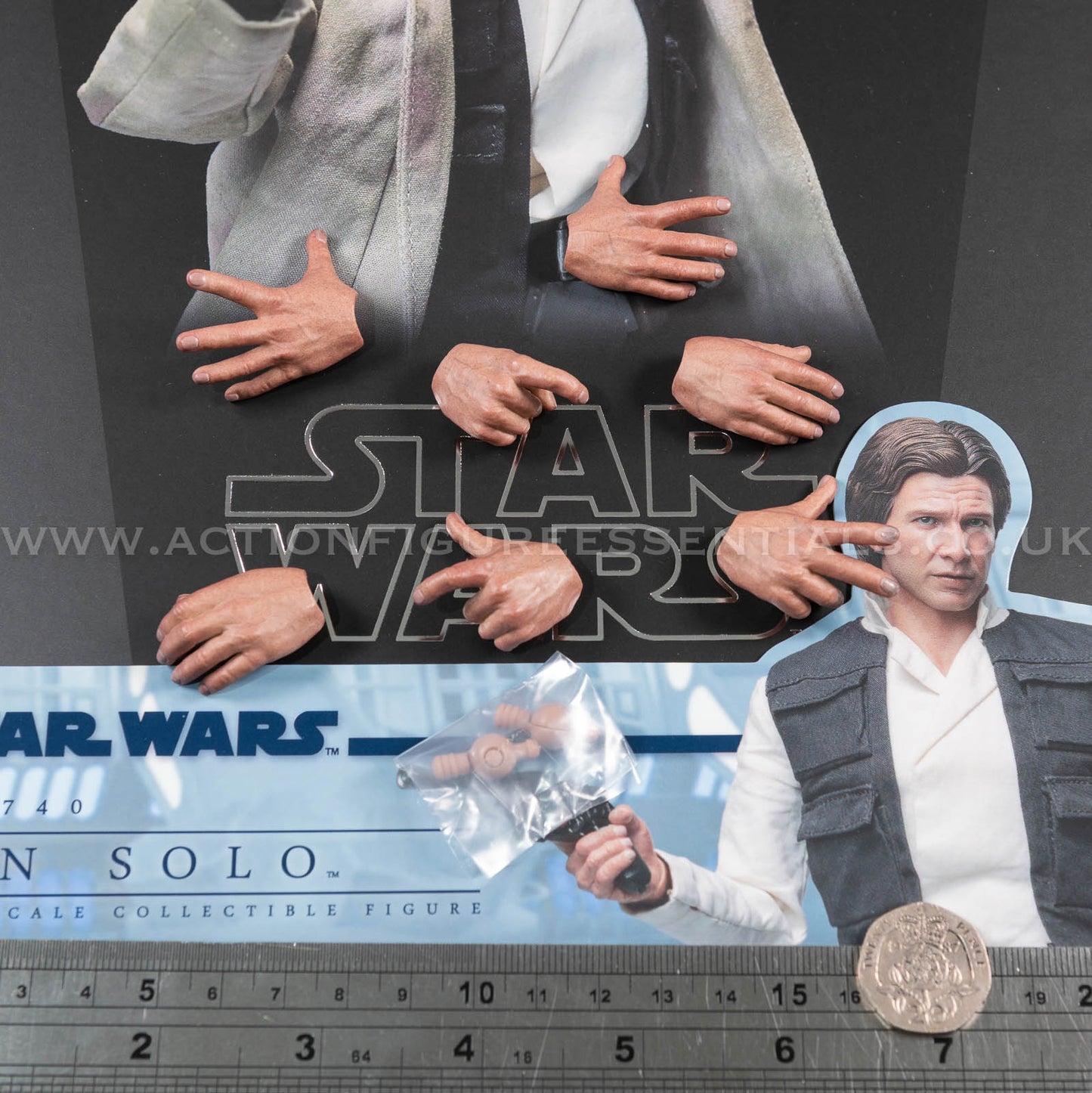 Hot Toys - Han Solo Hands Wrist Pegs - Star Wars - MMS740 - Return of The Jedi 1:6 Loose Parts