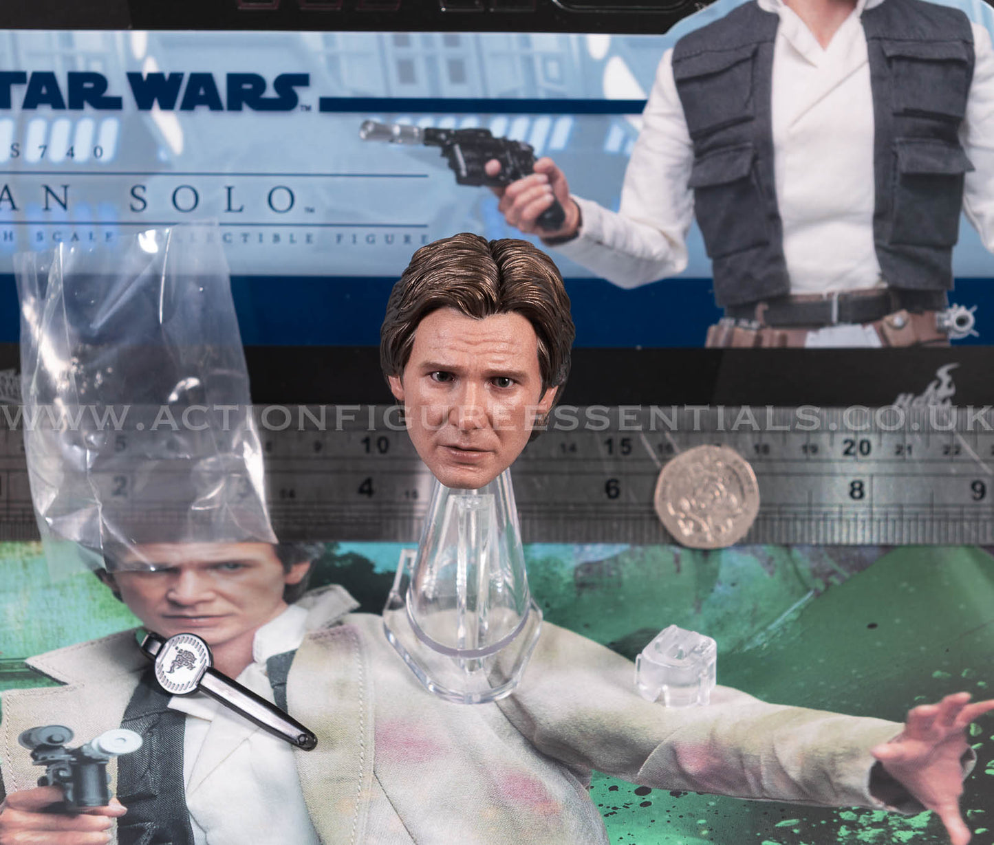 Hot Toys - Han Solo Head Sculpt  - Star Wars - MMS740 - Return of The Jedi 1:6 Loose Parts