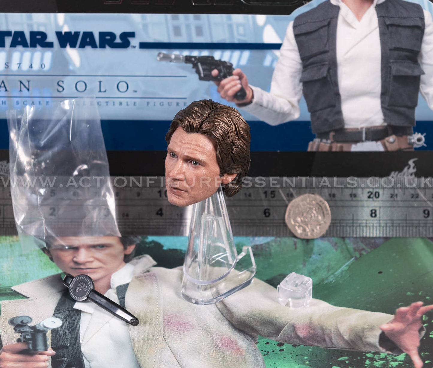 Hot Toys - Han Solo Head Sculpt  - Star Wars - MMS740 - Return of The Jedi 1:6 Loose Parts