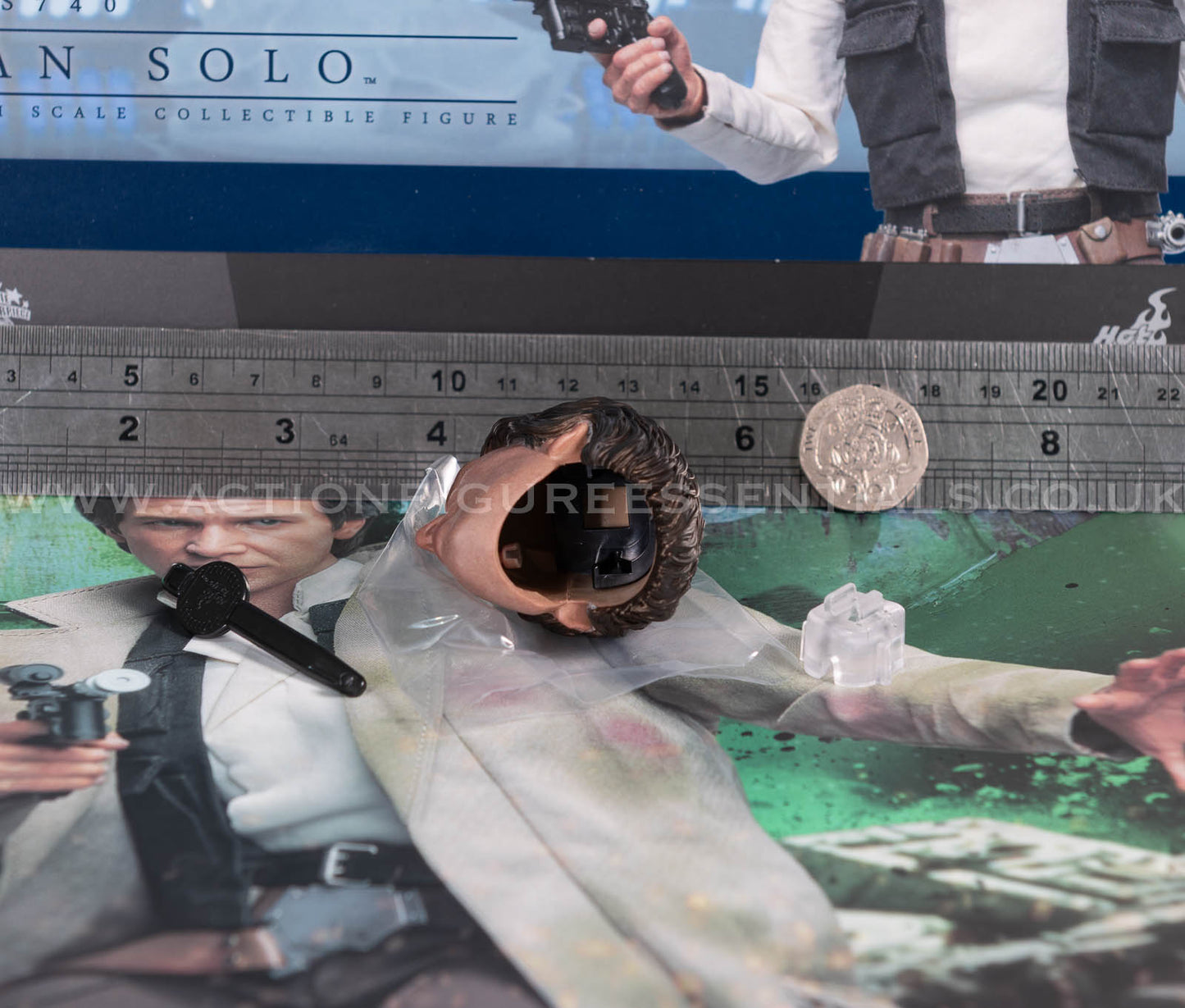 Hot Toys - Han Solo Head Sculpt  - Star Wars - MMS740 - Return of The Jedi 1:6 Loose Parts