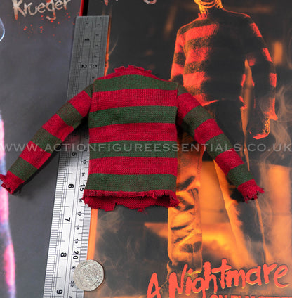 Sideshow - Freddy Krueger Red Green Striped Sweater - A Nightmare On Elm Street 1:6 Loose Parts