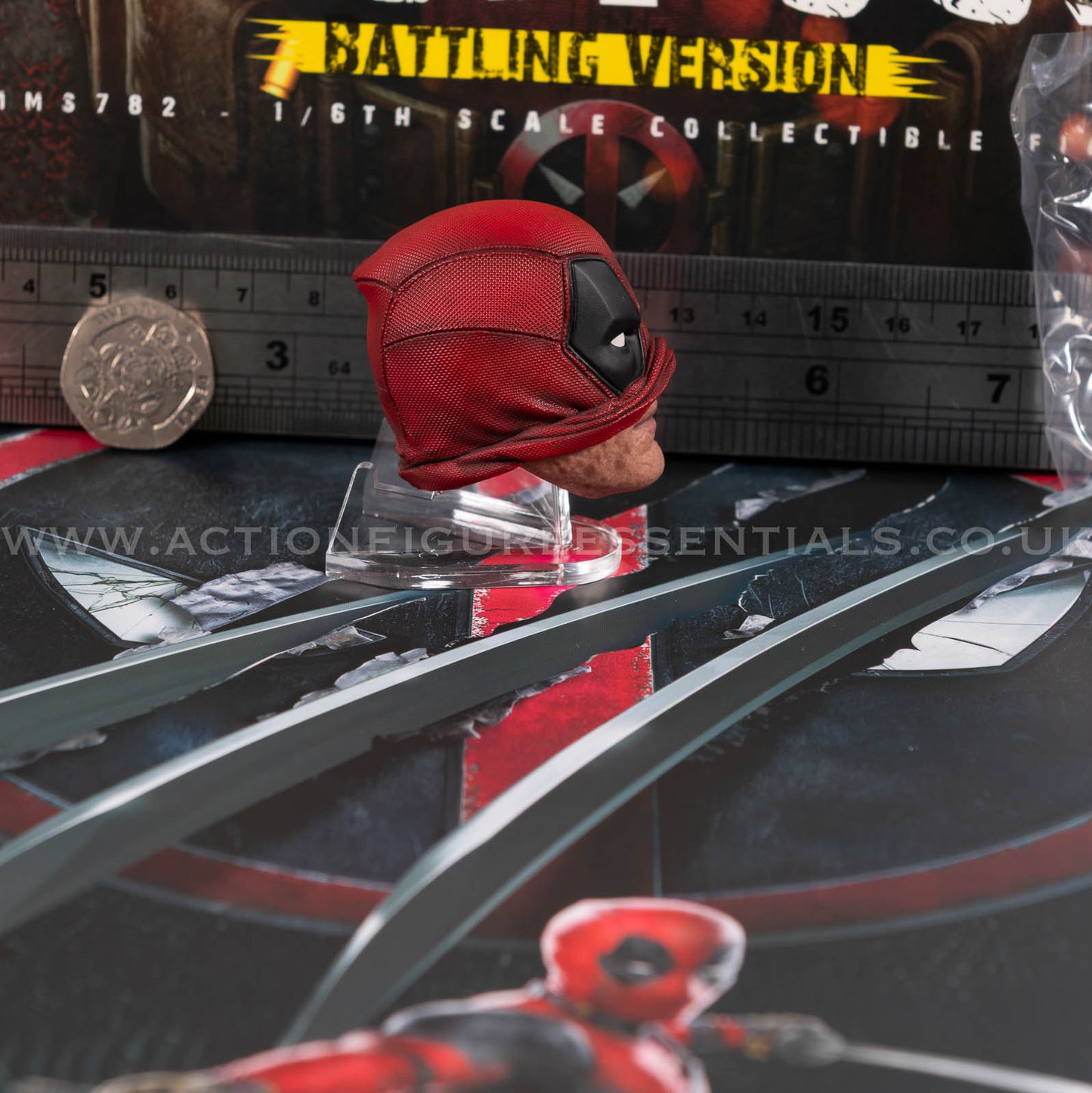 Hot Toys - Deadpool Partially Masked Head Sculpt - Battling Version - MMS782 - 1:6 Loose Parts