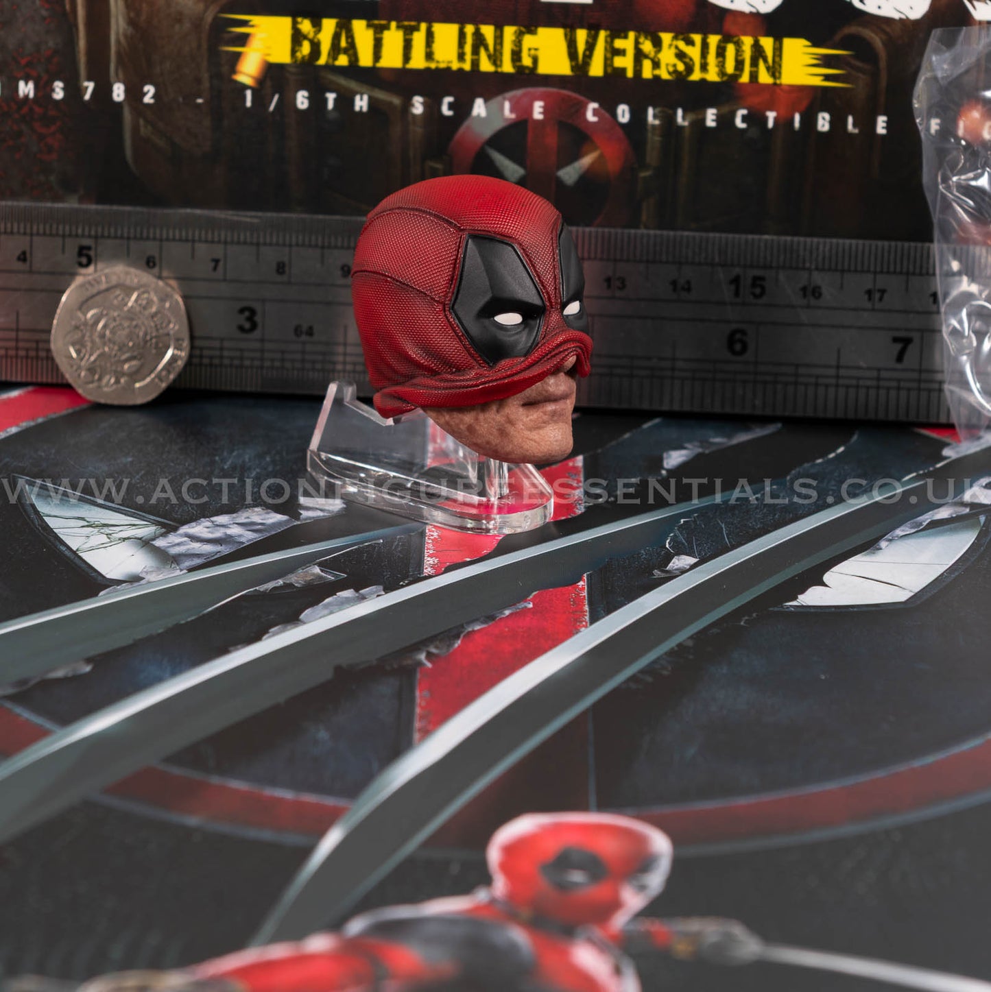 Hot Toys - Deadpool Partially Masked Head Sculpt - Battling Version - MMS782 - 1:6 Loose Parts