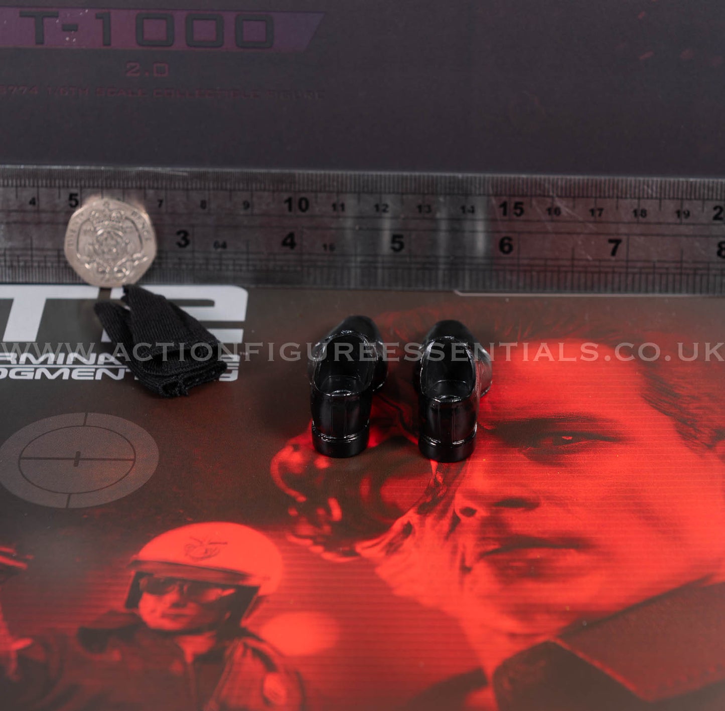 Hot Toys - T-1000 Terminator 2.0 Police Shoes Socks Set - MMS774 - 1:6 Loose Parts