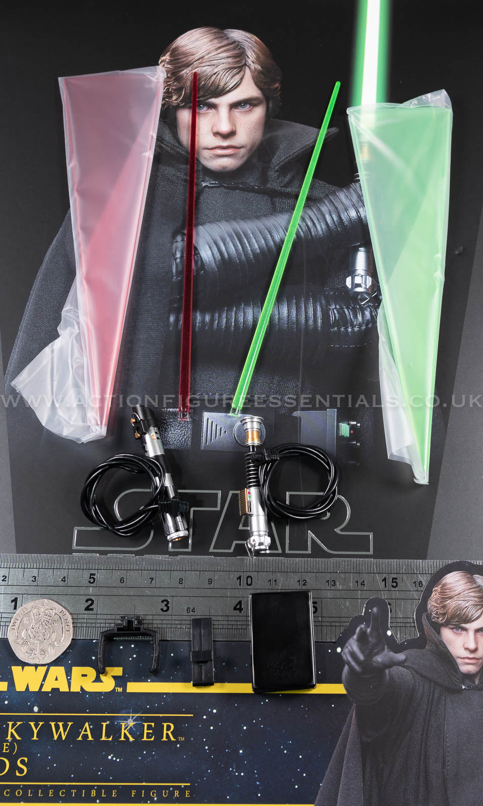 Hot Toys - Luke Skywalker Vader LED Lightsaber Set - Star Wars - CMS019 Dark Empire - 1:6 Loose Parts