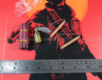 The Gunslinger - Arthur Morgan Dynamite Molotov Cocktail Explosives Set - Outlaws of The West - Limtoys - 1:6 Scale Loose Parts - Red Dead Redemption