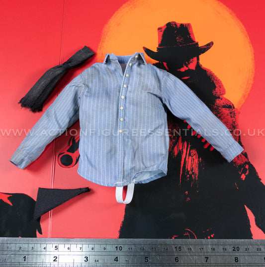 The Gunslinger - Arthur Morgan Striped Shirt w Scarf - Outlaws of The West - Limtoys - 1:6 Scale Loose Parts - Red Dead Redemption