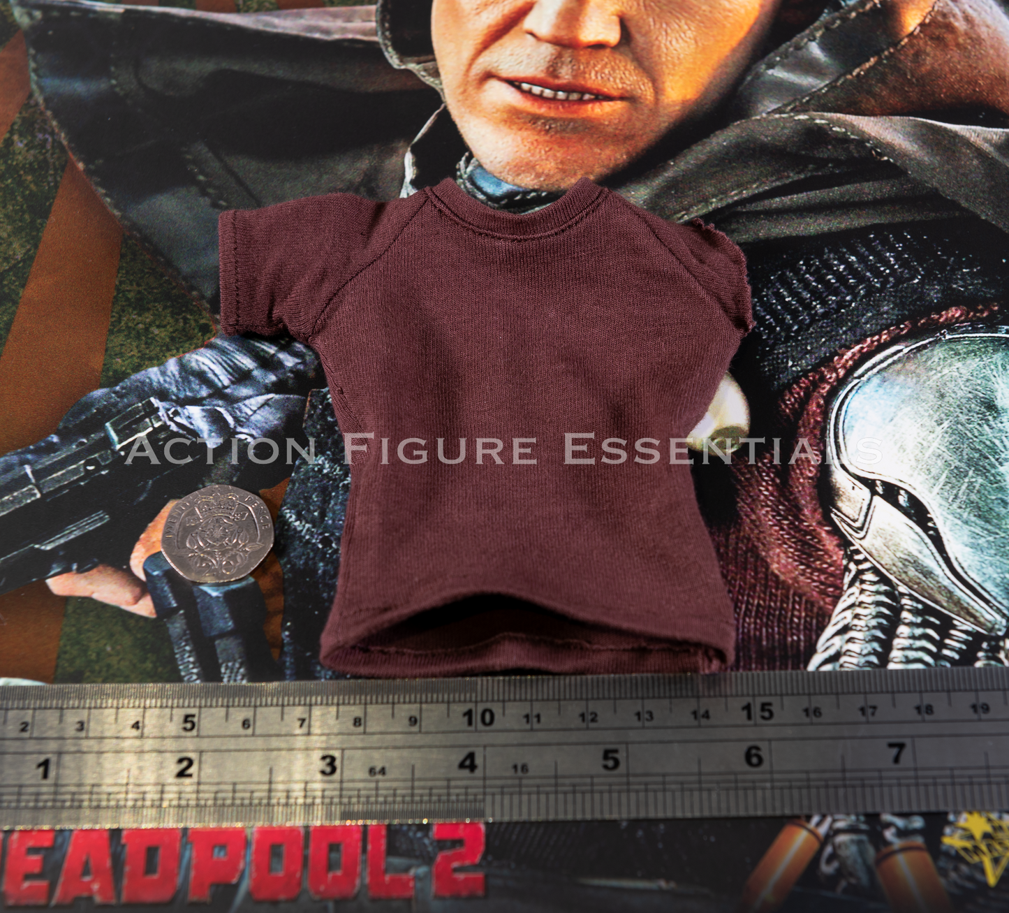 Hot Toys Deadpool Cable Burgundy T Shirt Weathered Ripped Arm MMS583 1/6 Future War Soldier