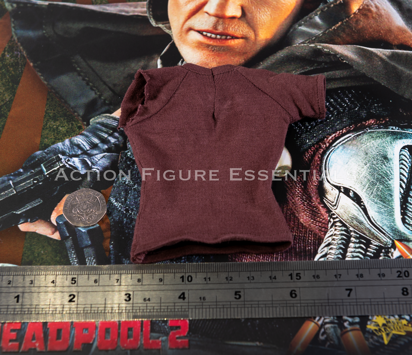 Hot Toys Deadpool Cable Burgundy T Shirt Weathered Ripped Arm MMS583 1/6 Future War Soldier