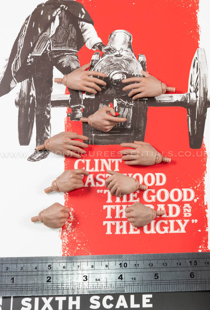 The Good The Bad and The Ugly - The Man With No Name (Blondie) - Hand Wrist Peg Set - Clint Eastwood Legacy Collection - Sideshow - 1:6 Scale Loose Parts