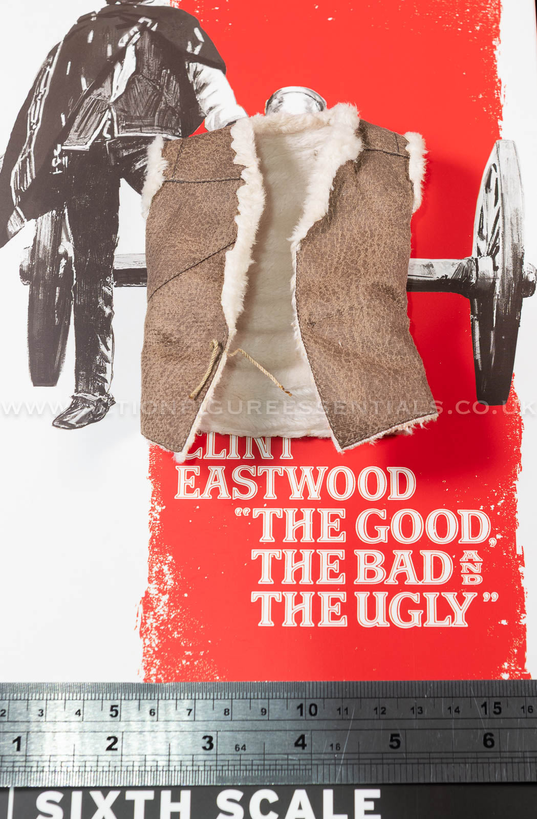 The Good The Bad and The Ugly - The Man With No Name (Blondie) - Vest w Fur Lining - Clint Eastwood Legacy Collection - Sideshow - 1:6 Scale Loose Parts