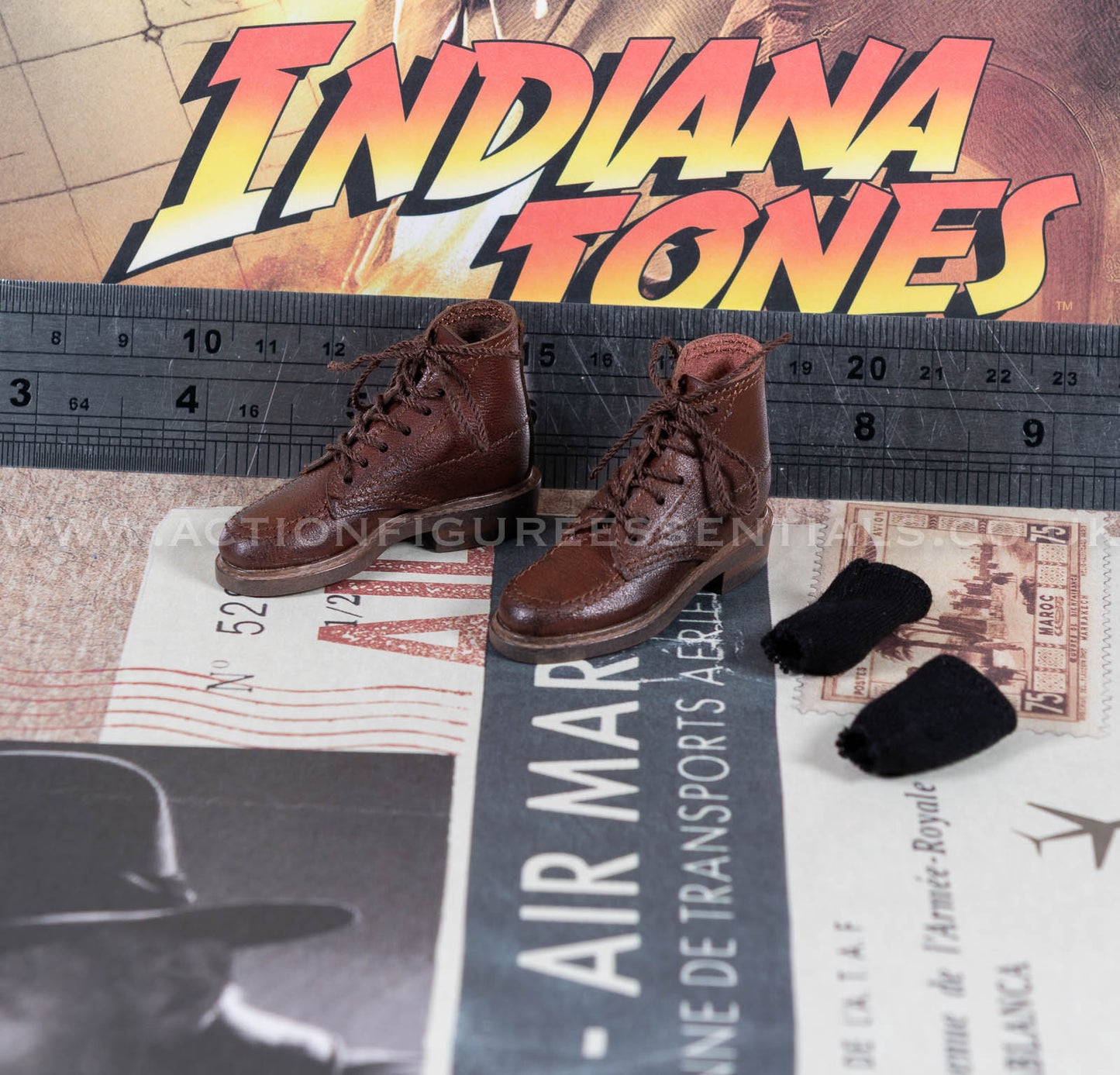 Hot Toys - Indiana Jones - Genuine Leather Boots w Socks - Dial of Destiny - MMS717 - 1:6 Scale Parts Deluxe Version