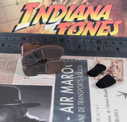 Hot Toys - Indiana Jones - Genuine Leather Boots w Socks - Dial of Destiny - MMS717 - 1:6 Scale Parts Deluxe Version