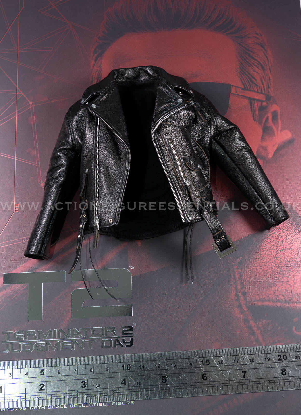 Hot Toys - T-800 Terminator 2 (2.0) - Genuine Leather Jacket - MMS795 - 1:6 Scale Parts Custom