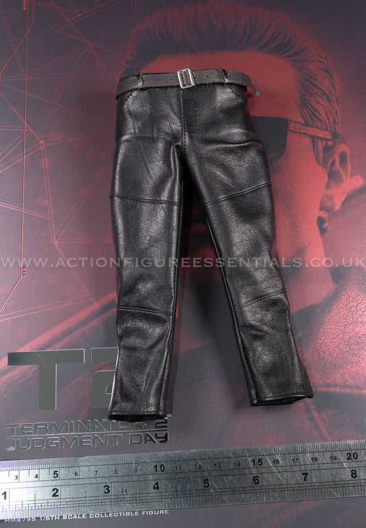 Hot Toys - T-800 Terminator 2 (2.0) - Genuine Leather Pants w Belt - MMS795 - 1:6 Scale Parts Custom