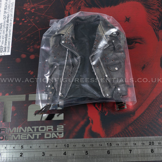 Hot Toys T-800 Battle Damaged Leather Jacket 1/6 Scale DX46 Terminator 2 Judgment Day Missing Forearm