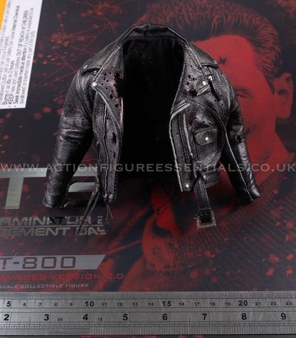 Hot Toys T-800 Battle Damaged Genuine Leather Jacket 1/6 Scale DX46 Terminator 2 Judgment Day Figure Part