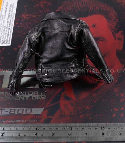 Hot Toys T-800 Battle Damaged Genuine Leather Jacket 1/6 Scale DX46 Terminator 2 Judgment Day Figure Part