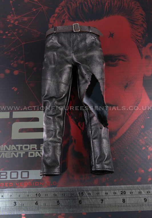 Hot Toys T-800 Battle Damaged Version 2.0 Leather Pants & Belt 1/6 Scale Part DX46 Terminator 2 Judgment Day