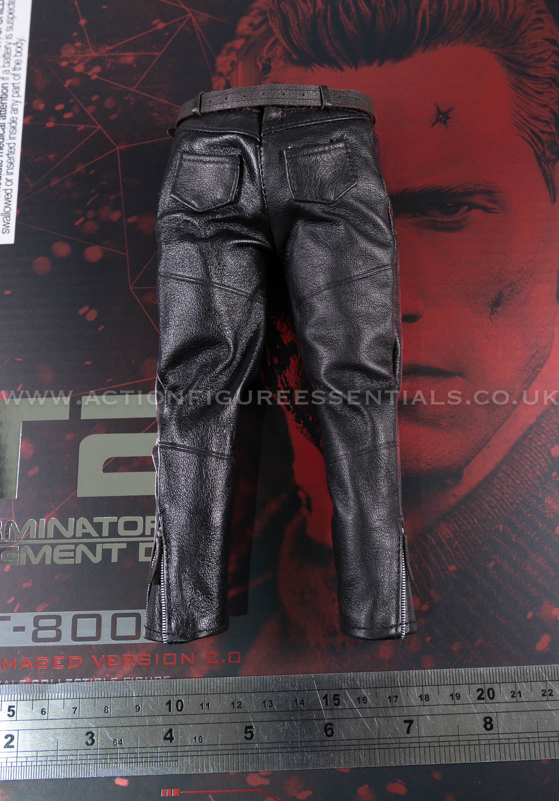 Hot Toys T-800 Battle Damaged Version 2.0 Leather Pants & Belt 1/6 Scale Part DX46 Terminator 2 Judgment Day