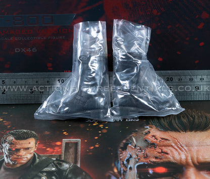 Hot Toys T-800 Battle Damaged 2.0 Biker Boots 1/6 Scale Black Boots Pair DX46 Terminator 2 Judgment Day