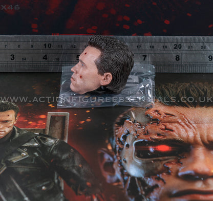 Hot Toys T-800 Battle Damaged Head Sculpt PERS Rolling Eyes 1/6 Scale DX46 Terminator 2 Judgment Day Part