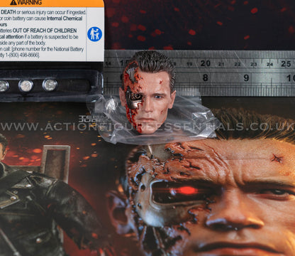 Hot Toys T-800 Battle Damaged 2.0 Head Sculpt PERS LED Eye 1/6 Scale DX46 Terminator 2 Part