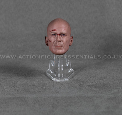 1/6 Scale Bald Battle Damaged Head Sculpt Custom Bruce Willis Style Figure Head