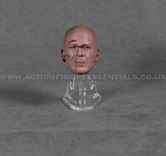 1/6 Scale Bald Battle Damaged Head Sculpt Custom Bruce Willis Style Figure Head
