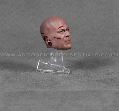 1/6 Scale Bald Battle Damaged Head Sculpt Custom Bruce Willis Style Figure Head