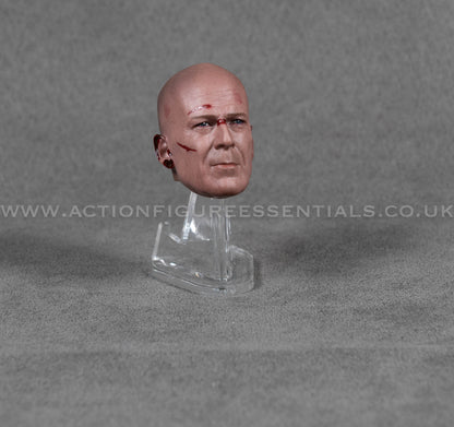 1/6 Scale Bald Battle Damaged Head Sculpt Custom Bruce Willis Style Figure Head