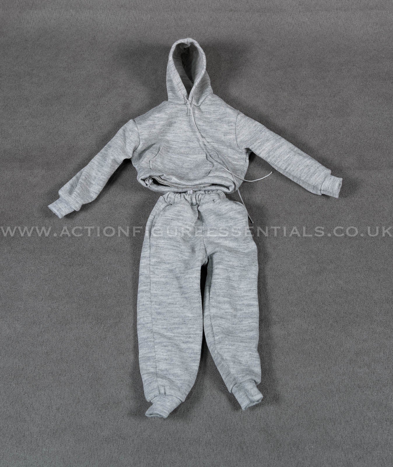 1/6 Scale Grey Tracksuit Hoodie Joggers Outfit Set for Sixth Scale Action Figures