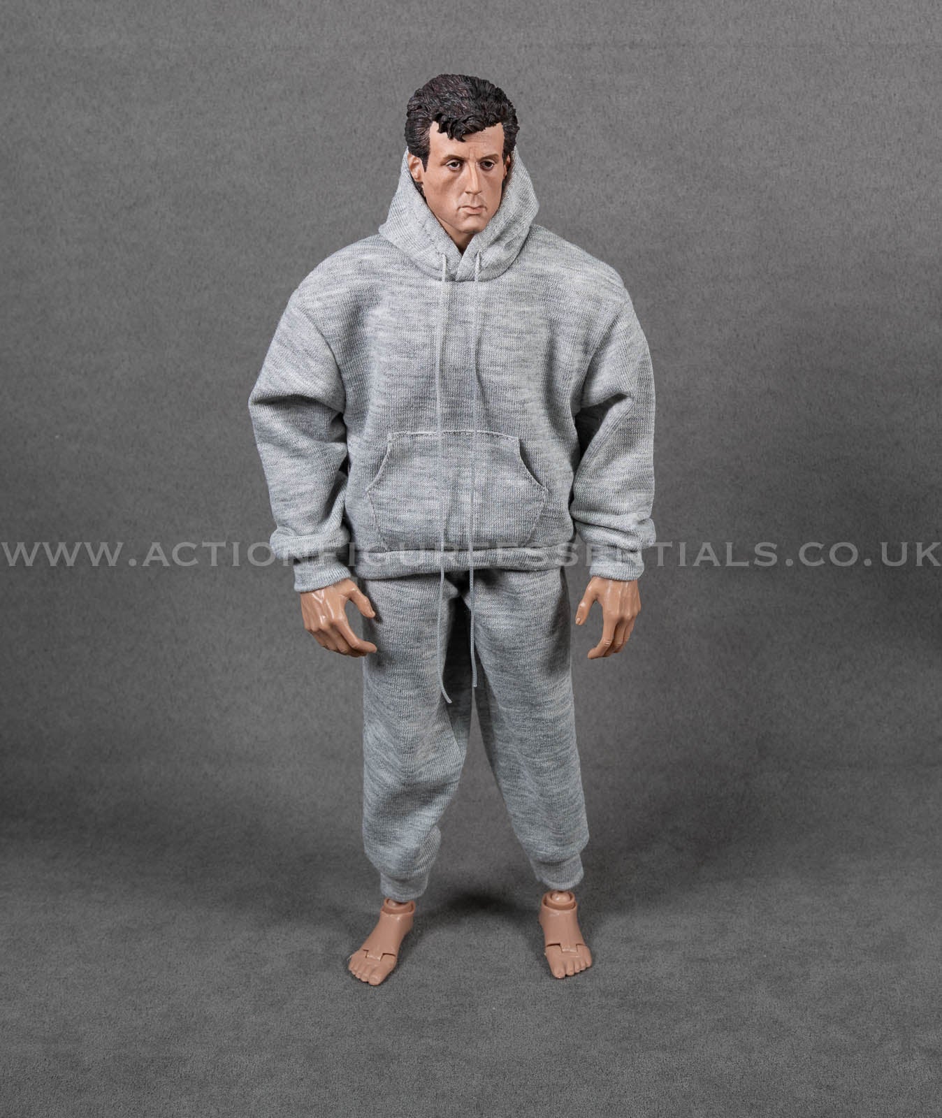 1/6 Scale Grey Tracksuit Hoodie Joggers Outfit Set for Sixth Scale Action Figures