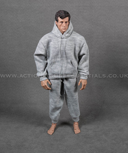 1/6 Scale Grey Tracksuit Hoodie Joggers Outfit Set for Sixth Scale Action Figures