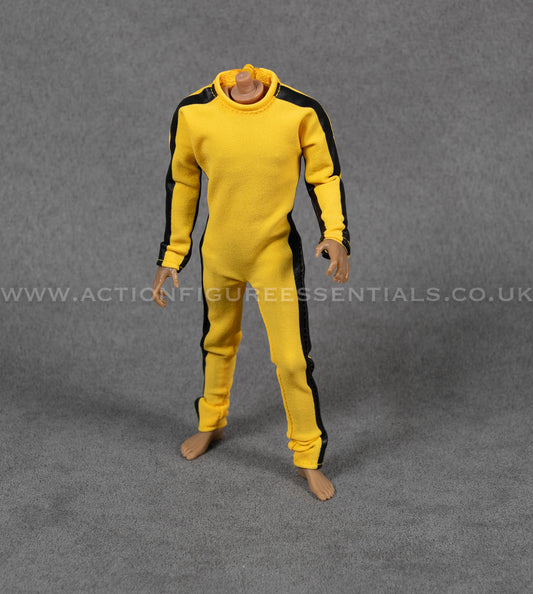 1/12 Scale Yellow Martial Arts Jumpsuit Outfit for Action Figures Custom Clothing