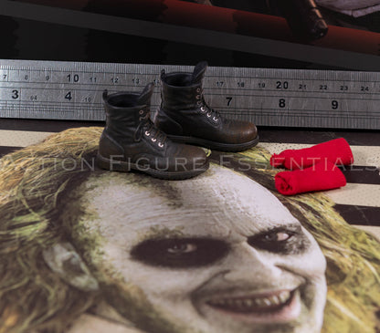 Hot Toys Beetlejuice MMS767 Weathered Boots & Red Socks Genuine 1/6 Scale