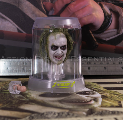 Hot Toys Beetlejuice MMS767 Rolling Eyeballs Head Sculpt with Display Case Neck Peg Genuine 1/6 Scale