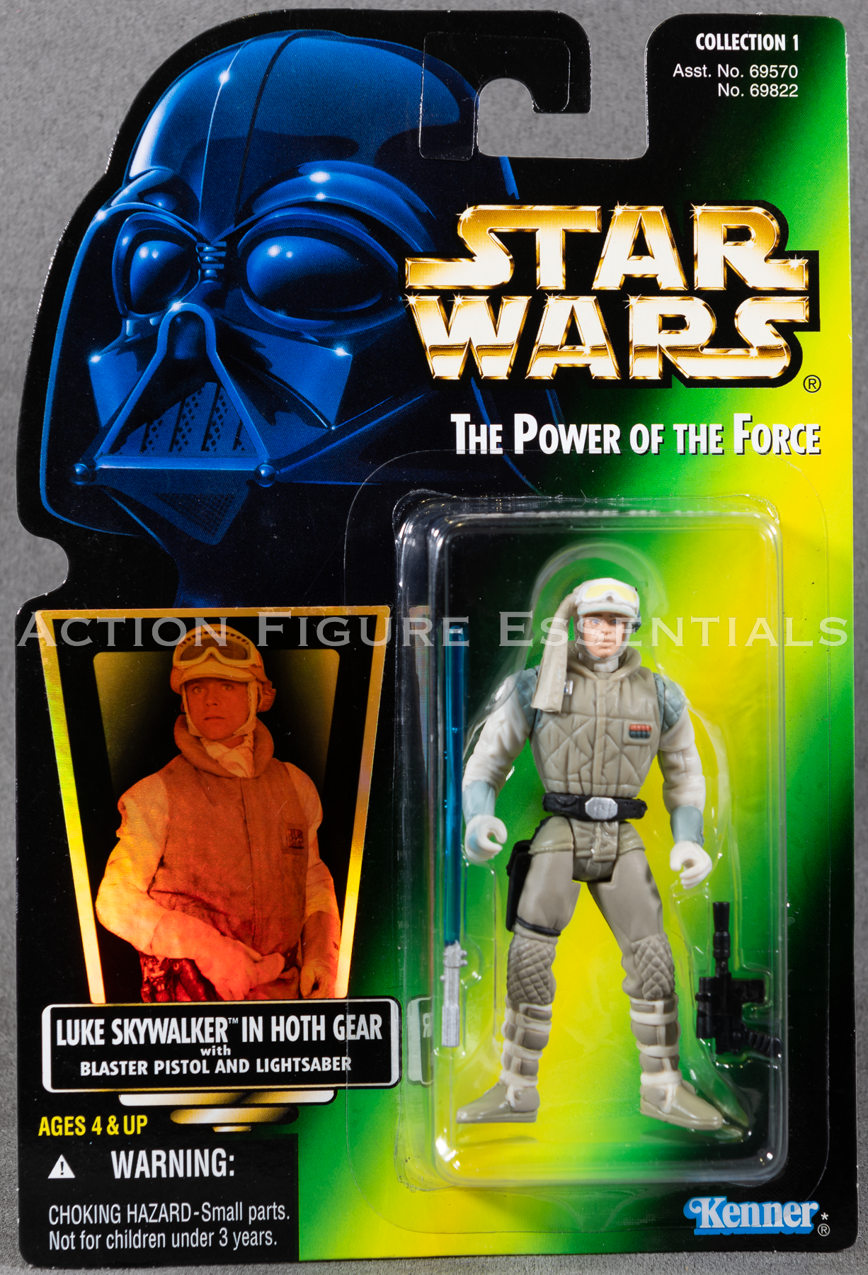 Star Wars: Power of The Force - Luke Skywalker (Hoth) Holo Card - 3.75" Action Figure - New Sealed Card - MOC