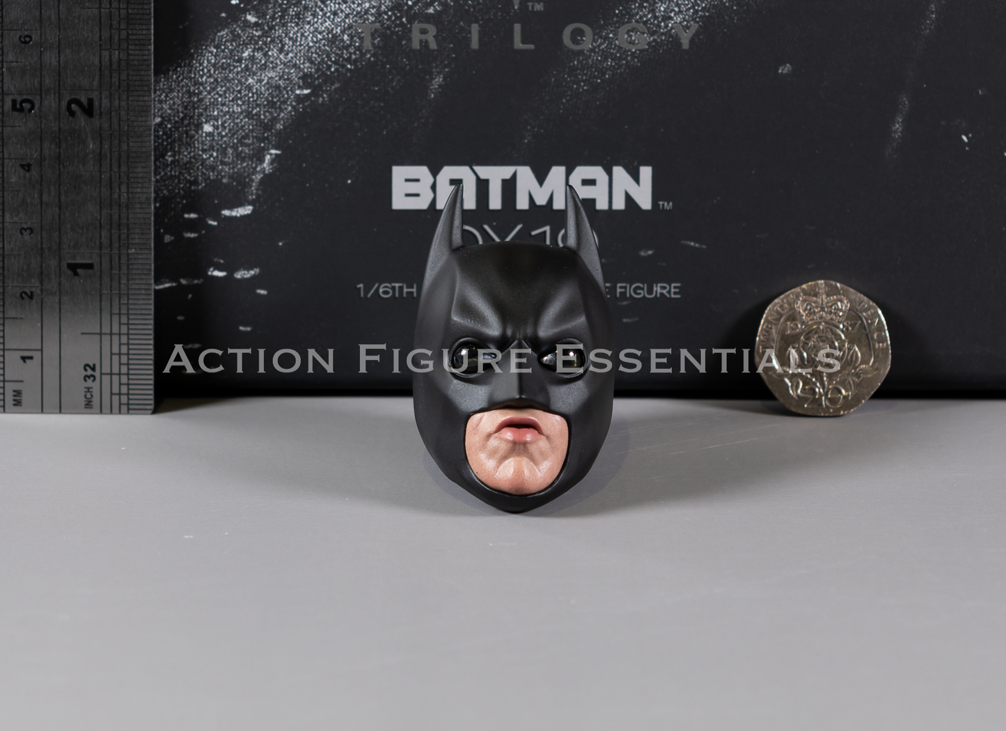 Hot Toys Batman DX19 LED Sonar Cowl Helmet + Face Plate 1/6 Figure Parts Dark Knight